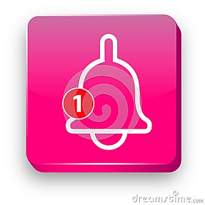 Notification message bell vector line icon 3d. Stock Photo