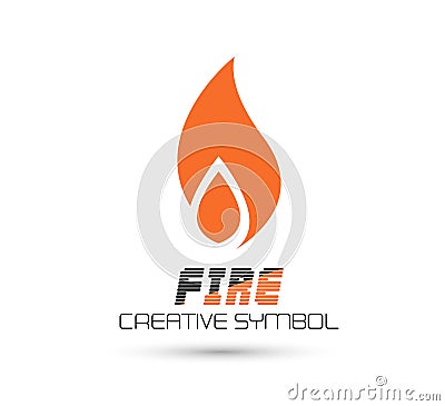 Fire creative new trendy symbol concept. Energy flame blaze abstract business logo. Stock Photo