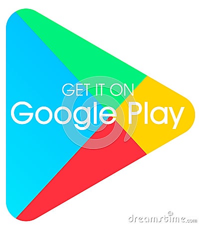 Google play icon. Cartoon Illustration