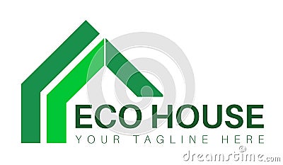 Eco House logo. Real Estate vector illustration, emblem. Innovation technology of building. Construction, property company logo Cartoon Illustration