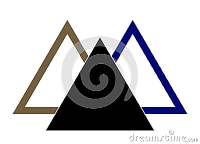 Equilateral triangle icon vector line triangle Cartoon Illustration