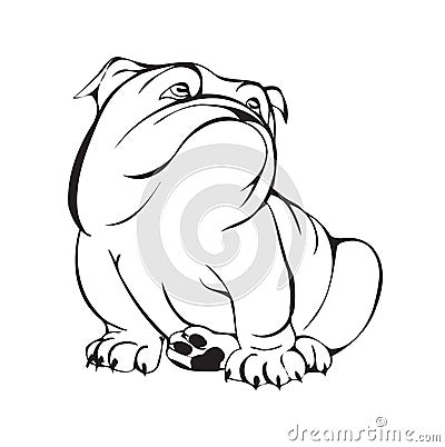 Dreamy bulldog Vector Illustration