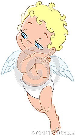 Dreamy cupid Vector Illustration