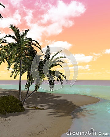 Dreamy desert island Stock Photo
