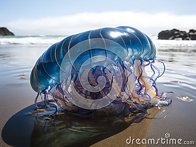 The Dreamy Drift of the Portuguese Man O' War Stock Photo