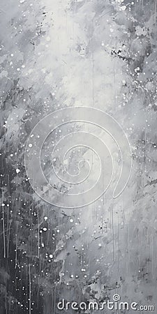 Dreamy Gray Rain: A Detailed Abstract Painting Inspired By Pointillism Stock Photo
