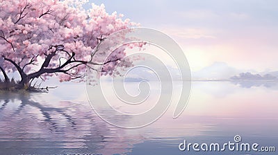 dreamy scene pastel background Cartoon Illustration