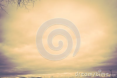 Dreamy sky with dramatic clouds Stock Photo
