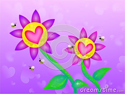 Dreamy valentine flowers Stock Photo