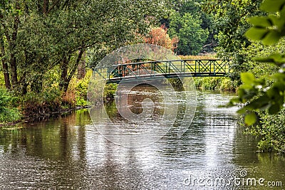 Dreamy view of Ilmenau and the Devil`s Bridge TeufelsbrÃ¼cke, biosphere reserve NiedersÃ¤chsische Elbtalaue, LÃ¼neburg. Northern G Stock Photo