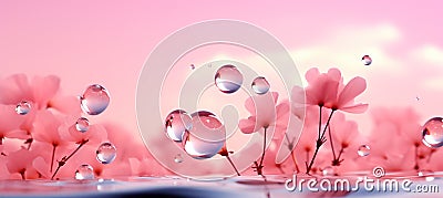 Dreamy watercolor bubble background with soft pink texture and delicate bokeh elements Stock Photo