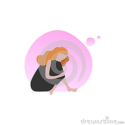 Dreamy woman flat vector illustration Vector Illustration