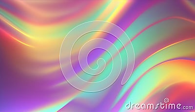 Dreamy y2k gradient holographic background. Warped waves. Generative AI Stock Photo