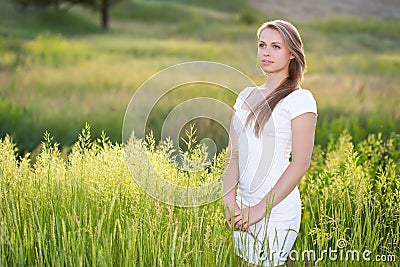 Dreamy young woman Stock Photo