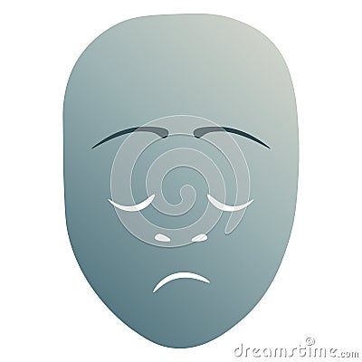 Dreary theatrical mask Vector Illustration