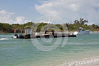 A Dredge Boat Entering the Gulf of Mexico Editorial Stock Photo