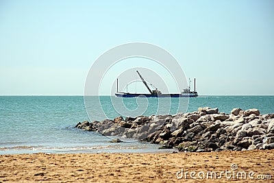 Dredger ship Stock Photo