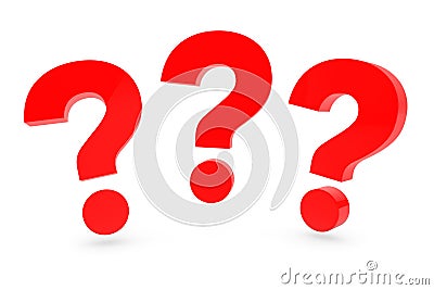 Drei Rote Fragezeichen Stock Abbildung - Bild: 48397474