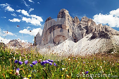 Drei Zinnen or Tre Cime di Lavaredo, Italian Alps Stock Photo