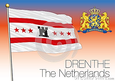 Drenthe regional flag, Netherlands, European union Vector Illustration