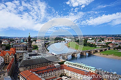 Dresden aerial view from Frauenkirche Stock Photo