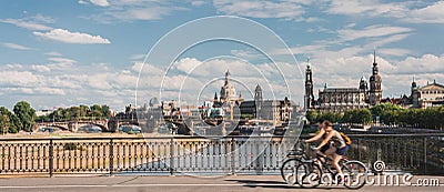 Dresden with a bicycle Stock Photo