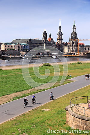 Dresden bicycle path Editorial Stock Photo