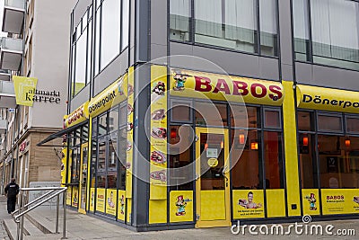 Babos Turkish restaurant in Dresden, Germany Editorial Stock Photo