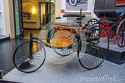 DRESDEN, GERMANY - MAI 2015: Benz Patent Motor Car 1886 in Dresd Editorial Stock Photo