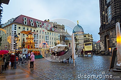 Dresden historic center Christmas market Germany Editorial Stock Photo