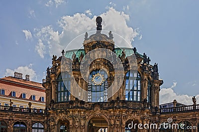 Dresden landmark, Germany. Zwinger Museum building, Saxony, Deutschland Editorial Stock Photo