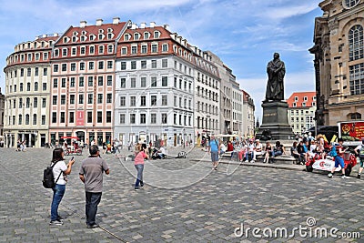 Dresden landmark - Neumarkt Square Editorial Stock Photo