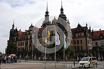 Dresden: may 2. 2017 - Dresden, Germany. Frauenkirche Church of Our lady. Medieval city, historical and cultural center of Free Editorial Stock Photo