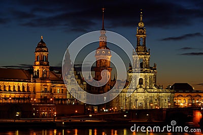 Dresden old town night Stock Photo