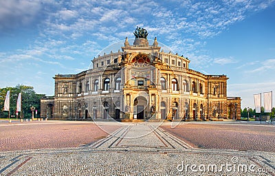 Dresden opera theatre, front view Stock Photo