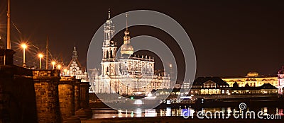 Dresden, Saxony, Germany at night Stock Photo