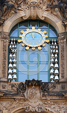 Dresden Zwinger clock Stock Photo