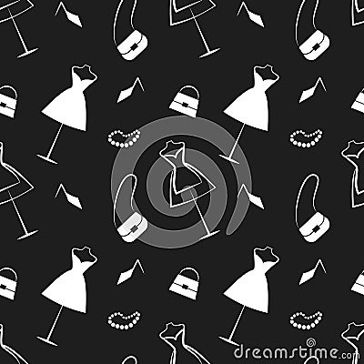 Dress and accessory pattern seamless Vector Illustration