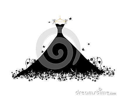 Dress black on hander Vector Illustration