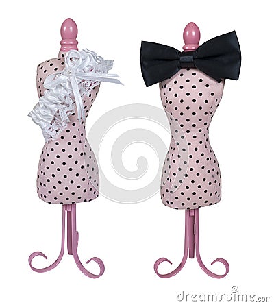 Dress Form with Bow Tie and Garter Belt Stock Photo