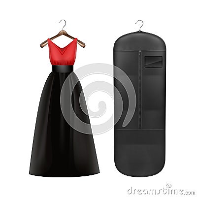 Dress on hanger Vector Illustration