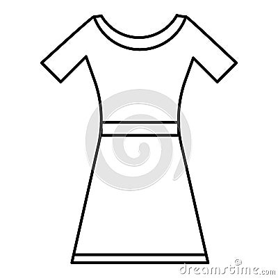 Dress icon, outline style Vector Illustration