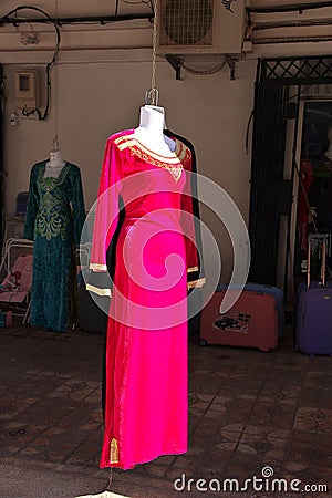 The dress in the local market in Adrar, desert Sahara, Algeria Stock Photo