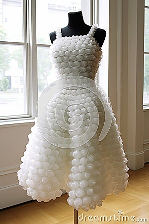 Dress made of bubblewrap. Generative AI Stock Photo