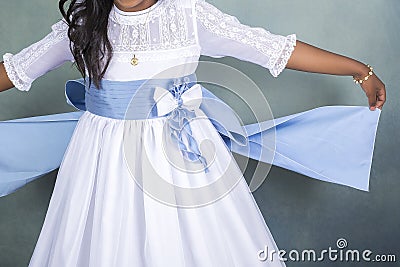 Dress and outfit for holy Communion girl Stock Photo