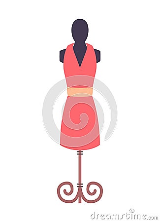 Dress Pink Mannequin Fashion Vector Illustration Vector Illustration