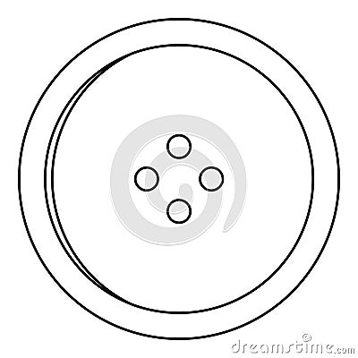 Dress round button icon, outline style Vector Illustration