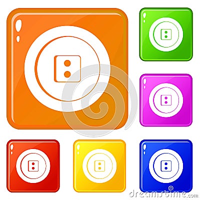 Dress round button icons set vector color Vector Illustration