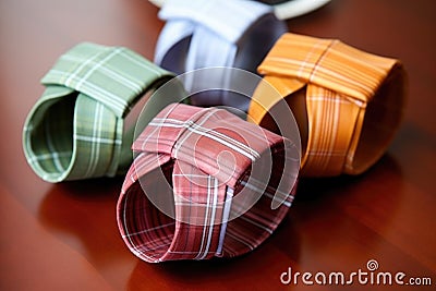 dress shirt collars turned into stylish napkin rings Stock Photo