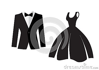 Dress and suit icon isolated Vector Illustration